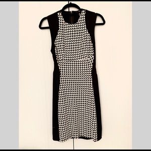 Aqua black and white knee length dress